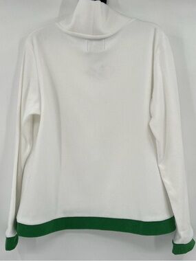 Dudley Stephens Park Slope Turtleneck Sweater White/Kelly Green Terry Fleece XXL